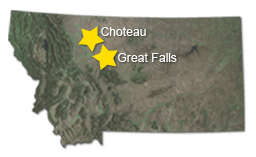 Choteau and Great Falls, MT